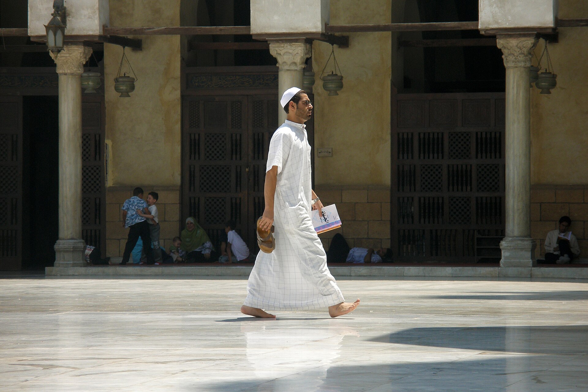The courtyard of Al-Azhar Mosque in Cairo