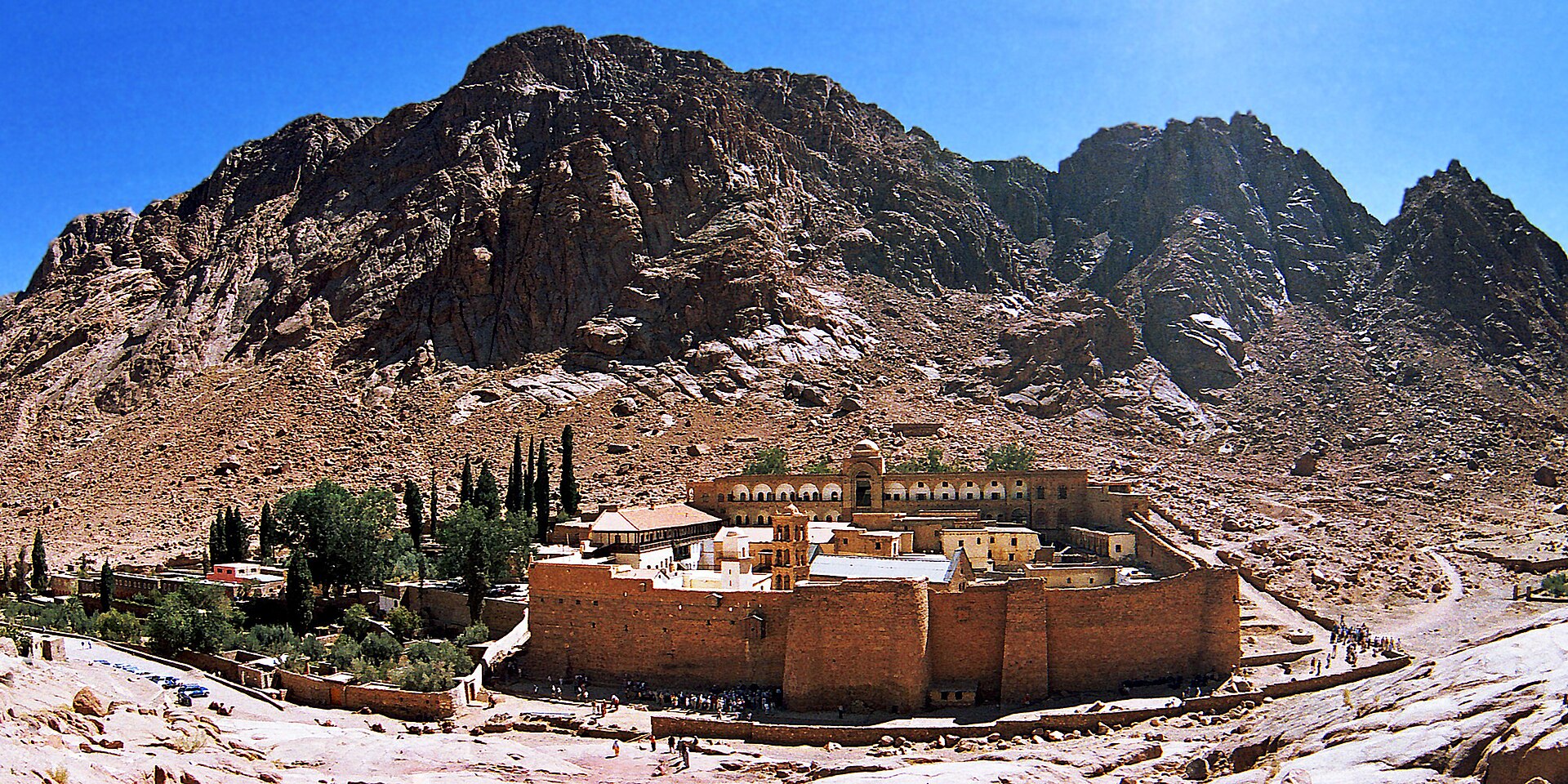 Saint Catherine’s Monastery against the Sinai mountains